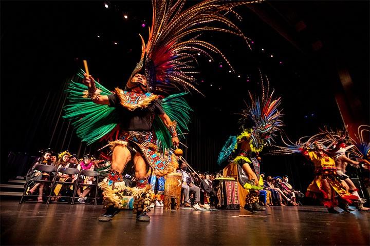 Cultural dancers at La Raza Grad Celebration